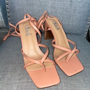 Peach sandal heels
